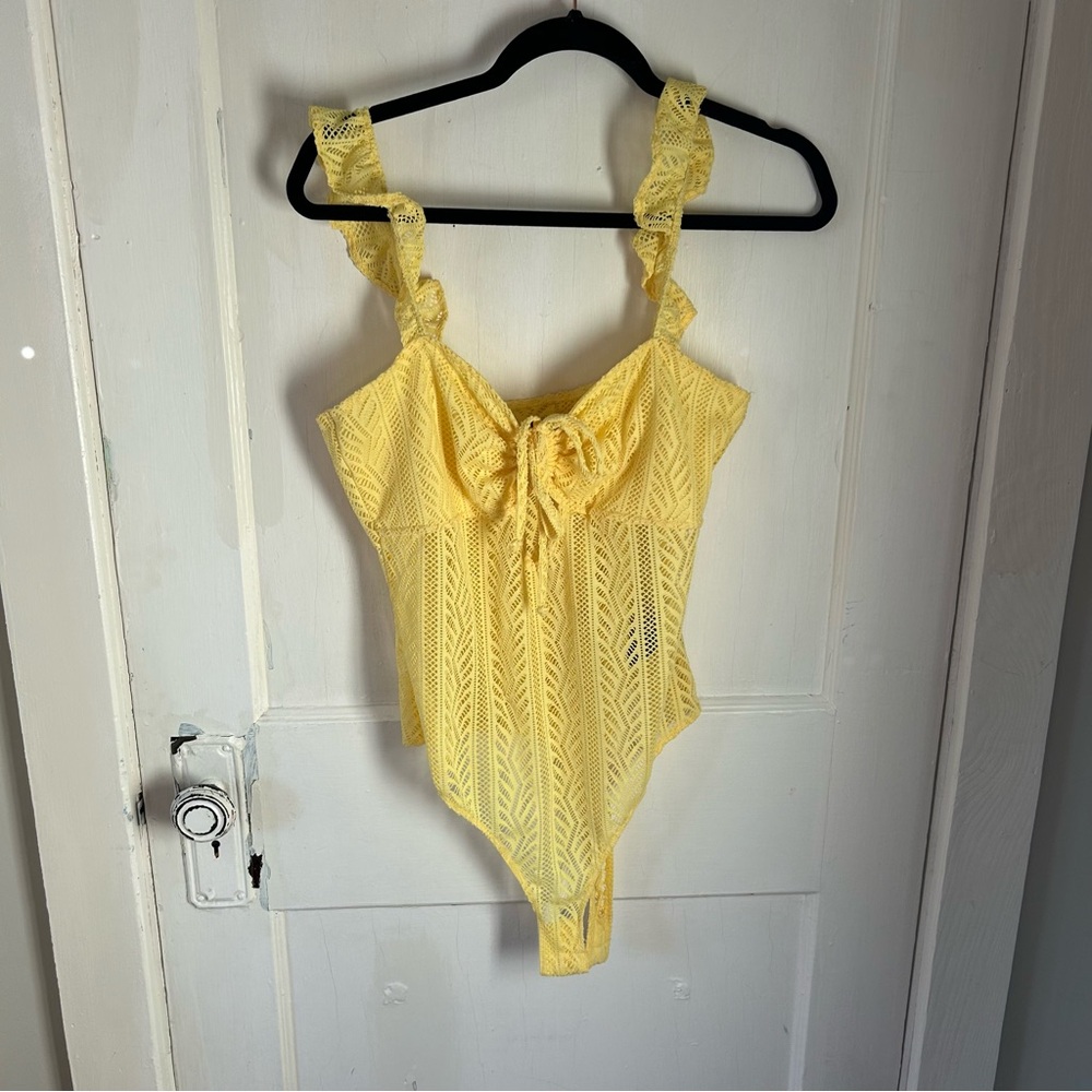 Urban Outfitters Yellow Lace Bodysuit